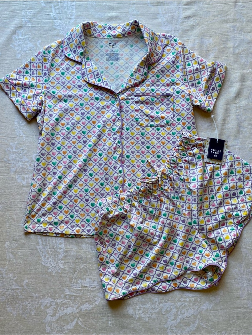Roller Rabbit X Target Geo Hearts Short Pajama Set NWT - Picture 3 of 16